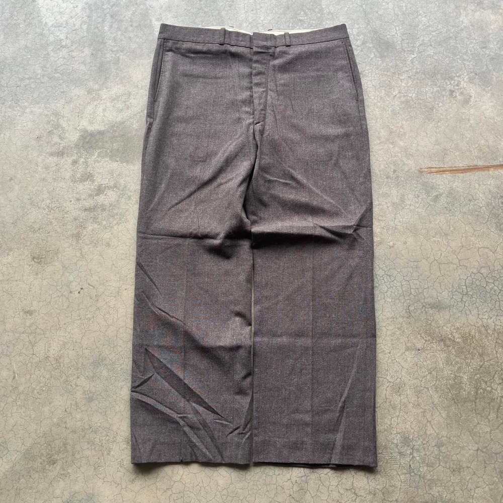 Vintage 70s/80s farah grey wide leg trouser pants Scovill zipper 36" waist